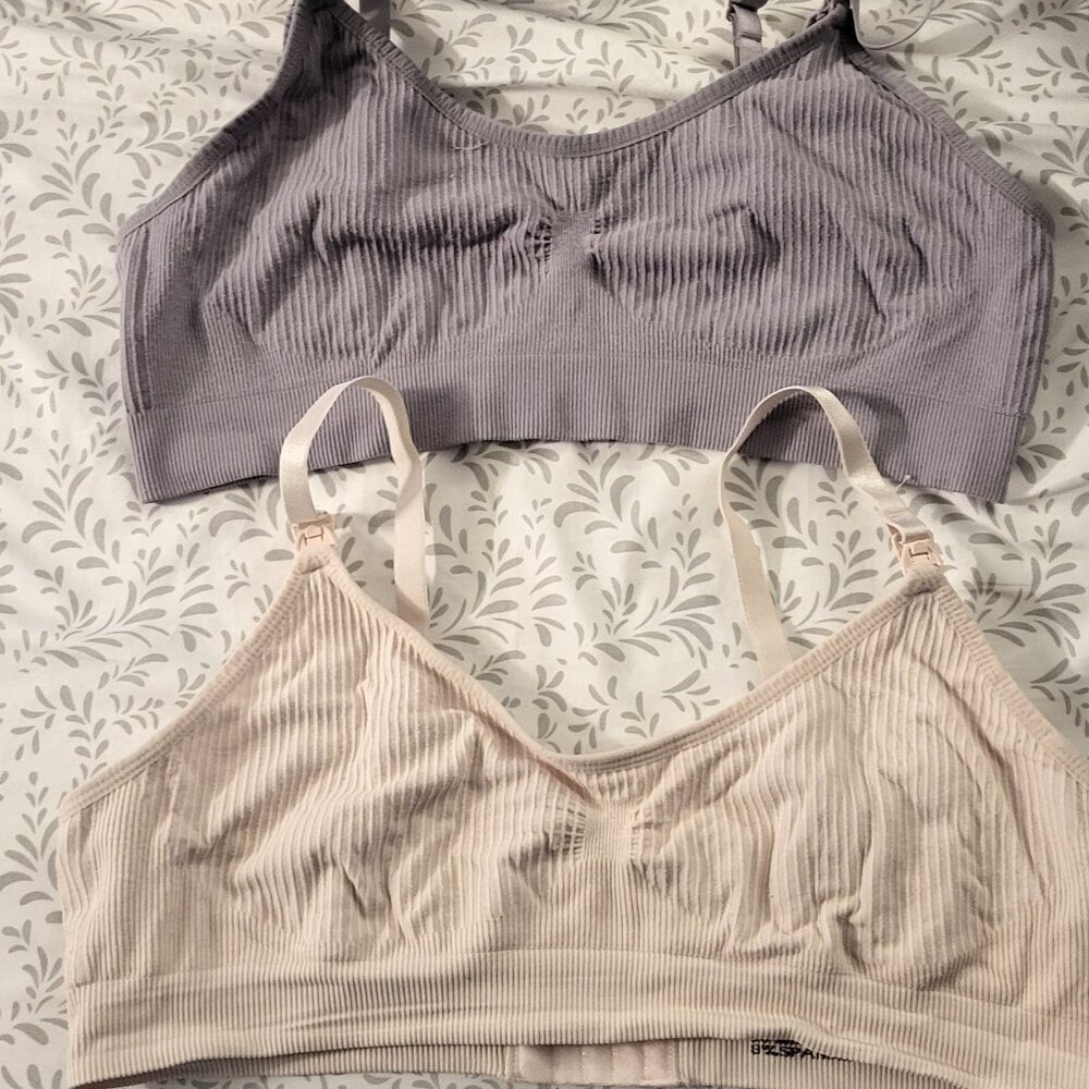 Nursing breasfeeding Bra ribbed fabric XXL